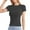 Black, variant on Trendy Women's T-Shirt Slim Fit Short Sleeve Round Neck Top for Yoga Casual Workouts Daily Wear Stretchy and Comfortable with Soft Line Design Ideal with Jeans or Skirts Women's Crew Neck Shirt Basic