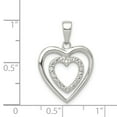 thumbnail image 2 of Sterling Silver CZ Double Heart Pendant, 2 of 2