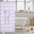 thumbnail image 3 of Manfei Purple Geometric Gingham Letter R Shower Curtain 72Wx78L,Personalized Monogrammed Gifts Bath Curtain, 3 of 5