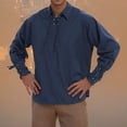 thumbnail image 2 of Mens Pirate Shirt Lace Up Retro Vampire Renaissance Steampunk Halloween Shirt Long Sleeve Gothic Medieval Costume, 2 of 4