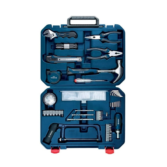 All-In-One Hand Tool Kit | 108 Pieces | Richet Screwdriver & Allen Key| Multiple Drill Bits | Additional Performance Tool | Blue, Hard Case | Eco-Friendly Thermoplastic Rubber Grip