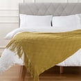 thumbnail image 3 of Knit Diamond Pattern Decorative Throw Blanket for Couch Chair Sofa Home Decor (Khaki, 50"x60"), 3 of 6