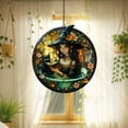 thumbnail image 6 of Witch And Black Cat GLASS SUNCATCHER Witch Reading Book Window Hanging Witchy Reading Decor Halloween Gift Gothic Spooky Decor Cat Lover, 6 of 8