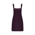 thumbnail image 6 of Lovskoo Women's Cute Corduroy Overall Bib Dress Pinafore Buckle Suspender Skirt Jumper Dress with Pockets Purple S, 6 of 7