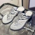 thumbnail image 4 of Mepaouo Women's Rhinestone Gladiator Sandals Sparkling Bridal Bridesmaid Summer Slide Flip Flops, 4 of 5