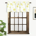 thumbnail image 4 of DriftAway Dandelion Floral Flower Lined Thermal Insulated Energy Saving Window Curtain Valance for Living Room/Bedroom/ Kitchen/Kids, 2 Layer, Rod Pocket, 52"x18"+2”Header (Yellow), 4 of 6