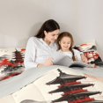 thumbnail image 5 of Homewish Red Maple Leaf 7-Piece Twin Bedding,Traditional Japanese Architecture Bedding Comforter Set,Light Gray Reversible, 5 of 8