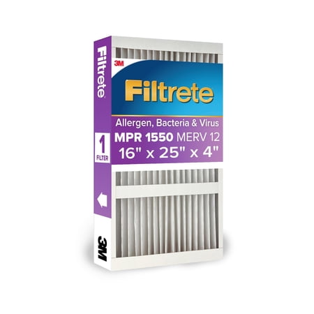 filtrete 16x25x4 hvac furnace air filter mpr 1550 merv 12 ultra allergen reduction 1 filter