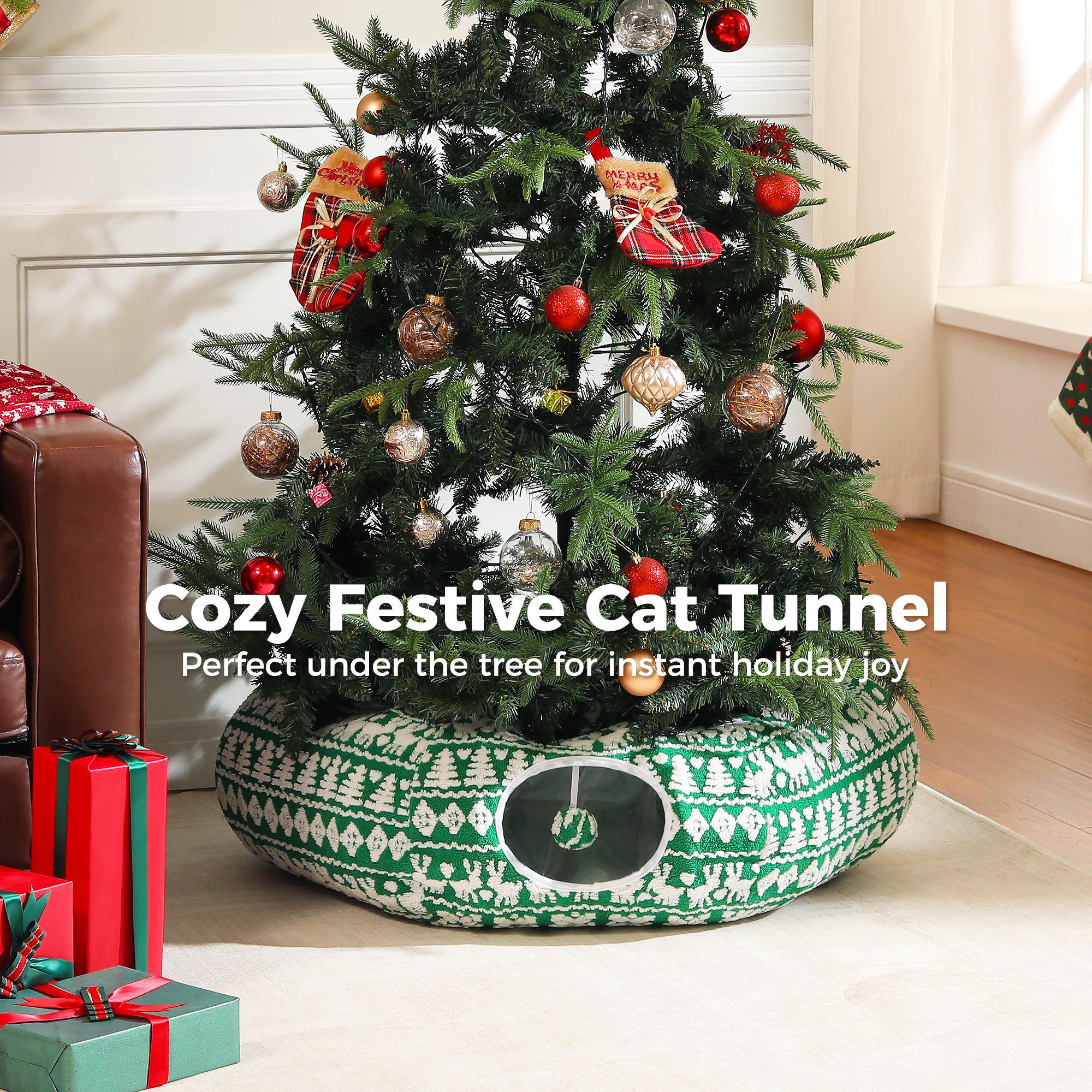 PAWZ Road 34" Cat Tunnel with Plush Ball and Resting Mat photo 2