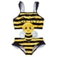 thumbnail image 3 of Traje de baño para niños traje de baño para niñas de una pieza con tirantes de dibujos animados Idea de rayas bordadas dulce, 3 of 5