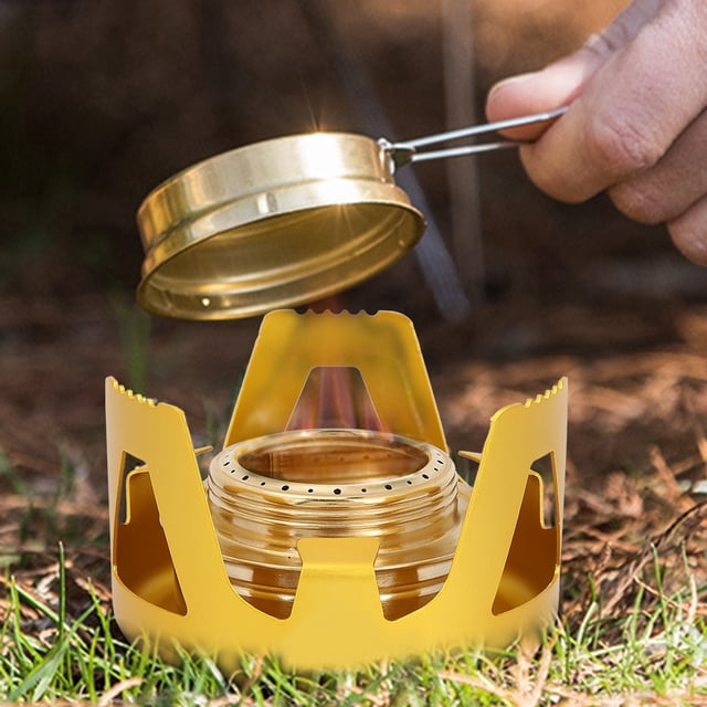 Quemador De Combustible De Alcohol Ligero Portátil Con Tapa Sellada, Orificios De Ventilación Y Plegable Para Acampar, Barbacoa