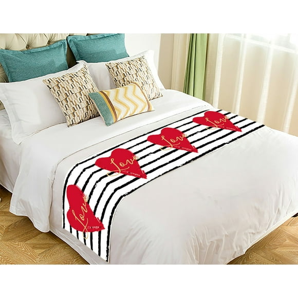 EREHome Valentine's day Bed Runner Bed Scarf Bed Decor 20x95 inch