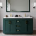 thumbnail image 2 of Wyndham Collection Miranda 60" Wood&Marble Double Bathroom Vanity in Green/Gold, 2 of 7