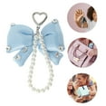 thumbnail image 3 of Unique Bargains 1 Pc Handbag Charms Keychains Faux Pearl Bow Bag Accessories Sky Blue, 3 of 5