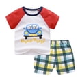 thumbnail image 3 of Conjunto de manga corta para niños Pantalones cortos de manga corta para bebés Ropa de verano para bebés Camiseta de algodón con cuello redondo, 3 of 6