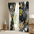 thumbnail image 2 of jejeloiu Teens Gamepad Black Out Curtains,Modern Gamer Curtains Pack of 2 (42x63 Each),Gray Splatter Ink Bedroom Curtains For Boys Kids,Ultra Soft Home Decor, 2 of 5