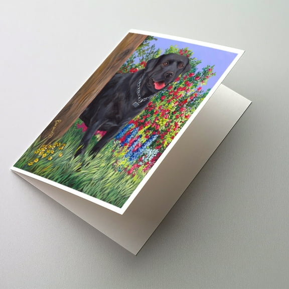 Black Labrador Retriever Greeting Cards and Envelopes Pack of 8
