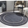 thumbnail image 2 of SAFAVIEH Bella Danita Bordered Wool Area Rug, Dark Grey/Ivory, 7' x 7' Round, 2 of 8