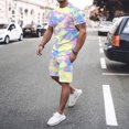thumbnail image 1 of MKLEKYY Conjunto Deportivo Informal Corto Para Mujer Y Hombre, Ideal Para Vacaciones Y Fitness, Con Mangas Cortas Y Pantalones Cortos, Ideal Para Actividades De Primavera, Verano Y Otoño., 1 of 5