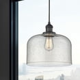 thumbnail image 2 of 201C-BK-G74-L Innovations Lighting X-Large Bell-1 Light Mini Pendant in Industrial Style-12 Inches Wide by 8 Inches High-Matte Black Finish-Seedy, 2 of 3