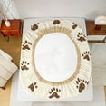 thumbnail image 5 of Manfei Jungle Wildlife Twin Sheet Sets,Cute Bear Paws Twin Fitted Sheet,Beige Brown Flat Sheet For Men Women,Microfiber Bedroom Decor,3-Piece, 5 of 7