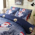 thumbnail image 4 of Juego de sábanas navideñas de poliéster, diseño Noche de Navidad, tamaño Queen, incluye funda de edredón y fundas de almohada, perfecto para decorar tu hogar en temporada festiva., 4 of 7