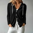 thumbnail image 2 of Azrian Women’s Hooded Knit Button Front Cardigan, Long Sleeve Knit Jacket Sizes S-2XL, 2 of 9