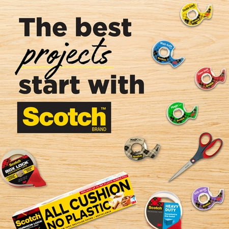 Scotch Magic Tape, Clear, 3/4 x 1000, 6 Rolls with Black Dispenser