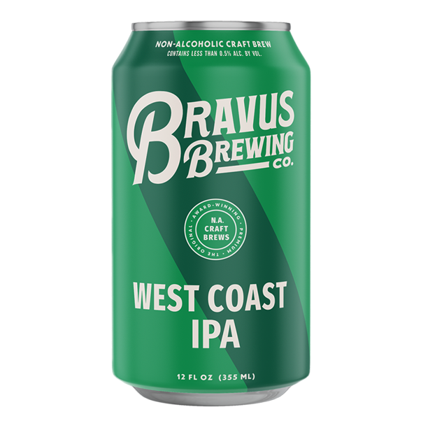 Bravus NonAlcoholic IPA 12 Pack x 12 Fl Oz Cans India Pale Ale Low