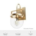 thumbnail image 6 of Hunter - Karloff 1-light Alturas Gold, Medium Size Sconce Light, Dimmable, Casual Style, for Bedrooms, Kitchens, Dining, Living Rooms - 19843, 6 of 6
