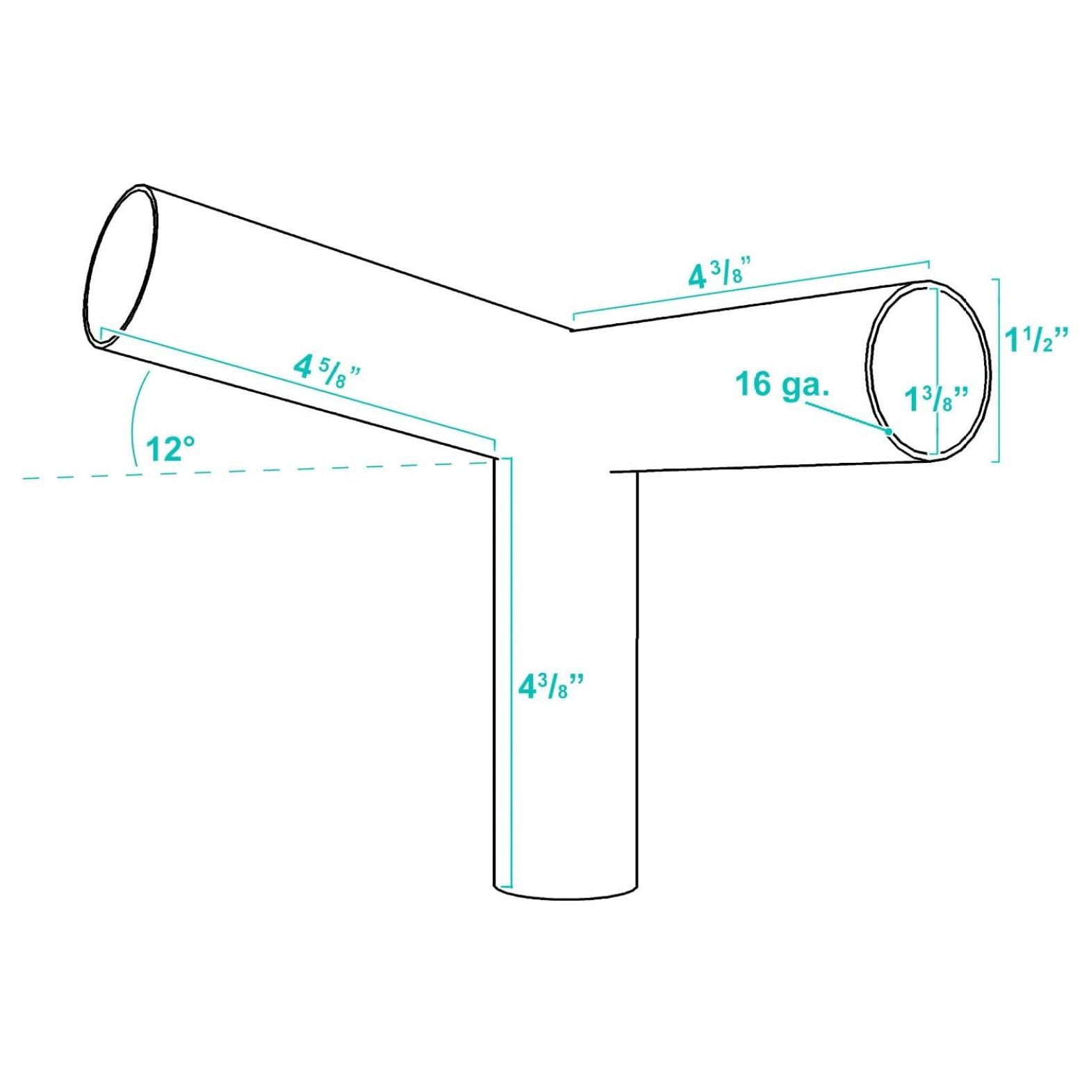 Carport Canopy Frame Fittings Set 1-3/8 Inch Low Shed Tent Garage, 3 Way 3/Pack (Low Front)