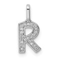 thumbnail image 1 of Quality Gold PM8367R-007-WA 14K White Gold Diamond Letter R Initial Pendant, 1 of 1
