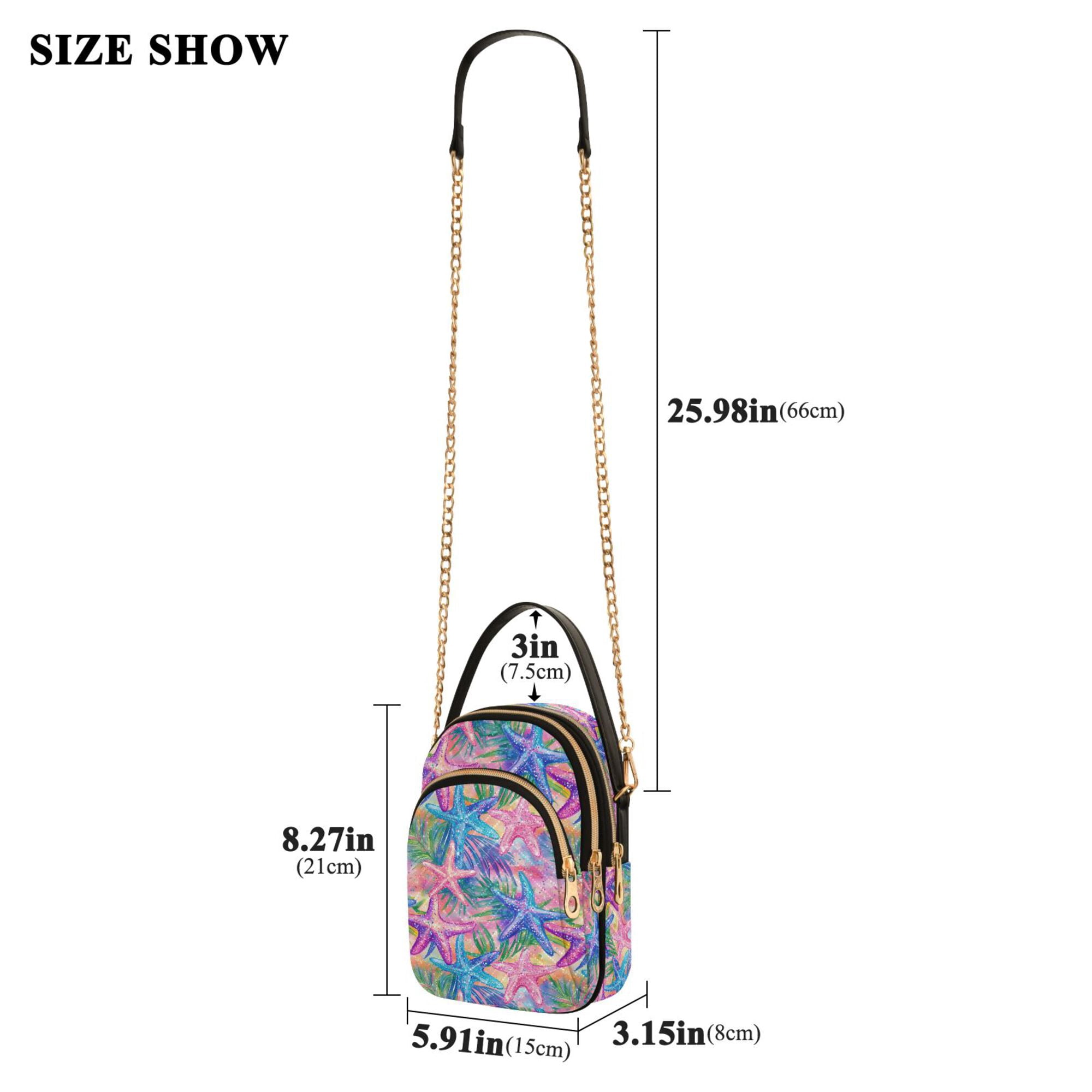 FORMRS Crossbody Bag for Women Quilted Travel Shoulder Cell Phone Purse with Chain Strap Handbag, Gradient Starfish Pattern