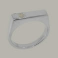 thumbnail image 2 of LBG British Made Real Solid 14k White Gold Natural Opal Mens Band Ring - 33 size options - Size 6.25, 2 of 6