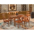 thumbnail image 3 of East West Furniture Milan 7-piece Dining Table and Chair Set in Saddle Brown, 3 of 3