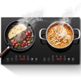 thumbnail image 2 of Amzgachfktch 1800W Double Induction Cooktop with 4 Presets & Touch Control in Black, 2 of 12