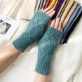 thumbnail image 1 of Guantes de punto de media sección para mujer, lindos guantes de invierno con dedos abiertos, guantes de lana para parejas de hombres y mujeres para estudiantes, 1 of 6
