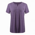 thumbnail image 3 of Kaprioy Womens Summer Tops Plus Size Tops for Women Summer V Neck Short Sleeve Shirts Casual Loose Solid Color Blouses, 3 of 6