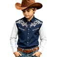thumbnail image 4 of PRfgtbd Festival Shirts for Kids Boys Western Cowboy Shirt Printed Button Down Long Sleeve Shirts Holiday Casual Tops For Children Wear 4-5 Years, 4 of 4