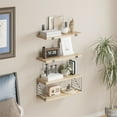 thumbnail image 4 of Fairy Bathroom Floating Shelves, 4 Tiers 15.8in Rustic Wood Wall Decor for Bathroom, Kitchen, Living Room, Light Wood Color, 4 of 6