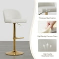 thumbnail image 4 of Spruce & Spring Modern Adjustable Swivel Bar Stool with Air-Lift Set of 3, White with Gold Frame, 4 of 10