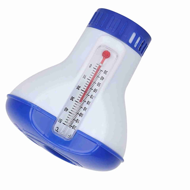 Dispensador Flotante de Cloro Electónico para Piscinas interiores a Exteriores, Dispensador de Tabletas, Flotador Con Termómetro, Soportes para Tabletas