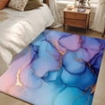 thumbnail image 5 of Marble Washable Area Rugs 3'x5', Abstract Art Purple Blue Gradient Cave Rock Golden Lines Low Pile Throw Living Room Rug Non-Slip Sturdy Edge Binding Carpet for Indoor Entryway Bedside Kitchen, 5 of 9