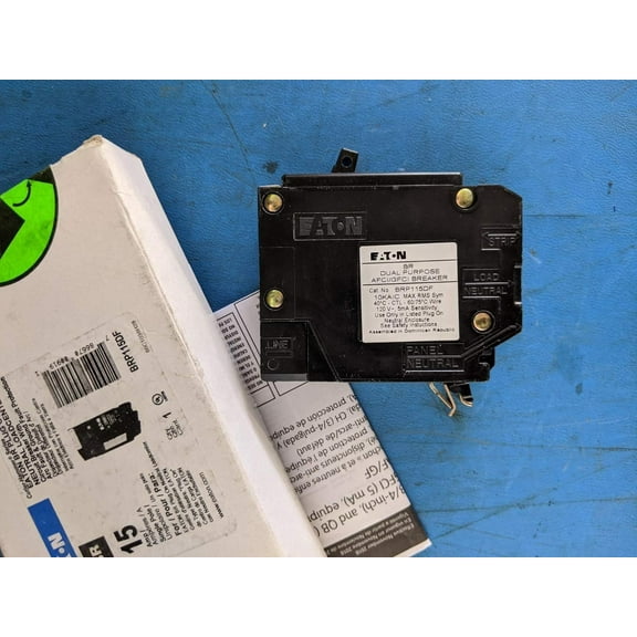 Cutler-Hammer Eaton 15 Amps Arc Fault/Ground Fault Single Pole Circuit Breaker - Case of: 1