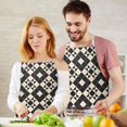 thumbnail image 3 of Black Beige Checkerboard Checkered Pattern Apron-Garden Aprons for Women with Pockets-Cotton Linen Waterproof Kitchen Cooking Gardening Aprons Adjustable for Kitchen,Cooking,BBQ and Salon 33x27 Inch, 3 of 7