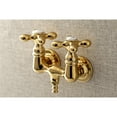 thumbnail image 2 of Kingston Brass AE37T2 Aqua Vintage 3-3/8 Inch Wall Mount Tub Faucet, Polished Brass, 2 of 4