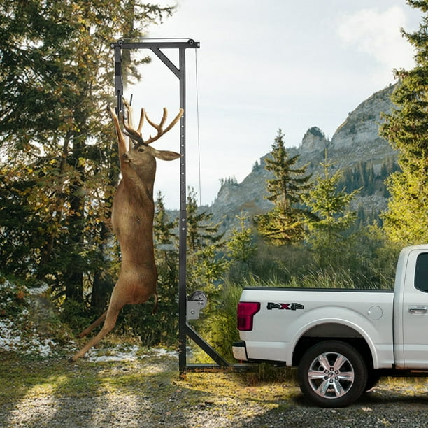 BENTISM Hitch Mounted Deer Hoist 400lbs, Capacity Hitch Game Hoist 2'', Truck Hitch Deer Hoist
