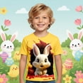 thumbnail image 1 of T-shirt Graphique de Pâques Doux et Décontracté pour Garçons à Manches Courtes pour Enfants, 1 of 3