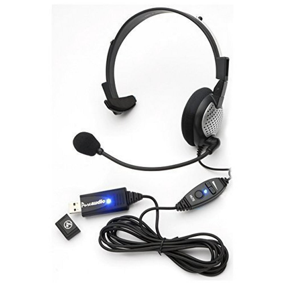 Monaural Voice Recognition USB Headset with Noise Cancelling boom