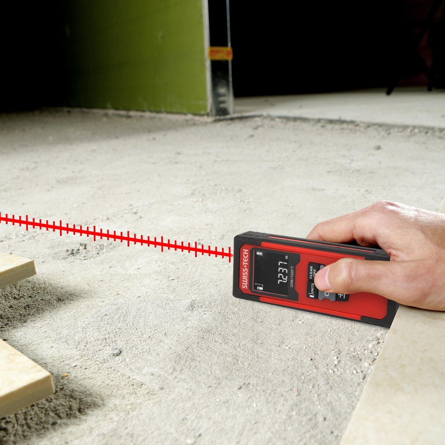 Swiss Tech 100ft/30m Laser Measure
